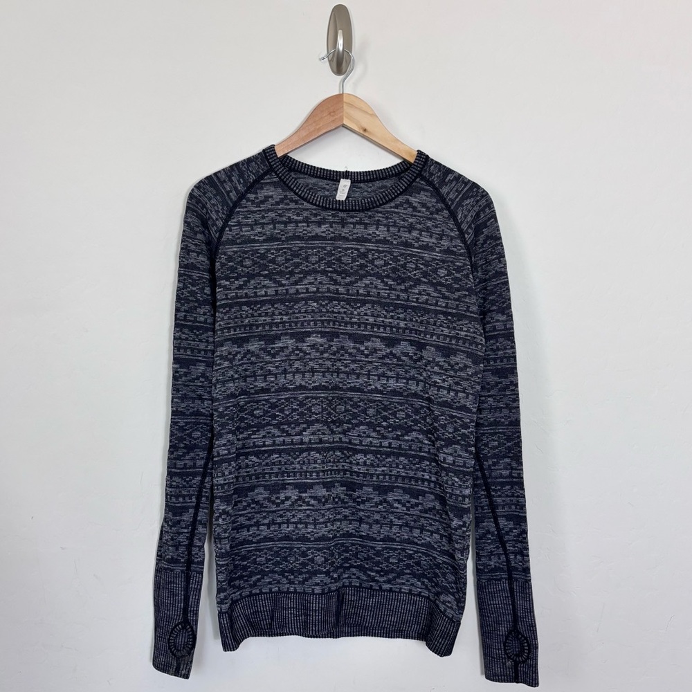 Lululemon Rest Less Pullover Long Sleeve Top Heathered Black 10